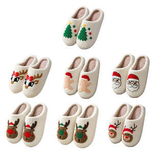 Vente chaude hiver chaud pantoufles mode enfants intérieur enfant chaussures sourire visage coeur champignon conception en peluche doux floue pantoufle garçons - Product Image 2