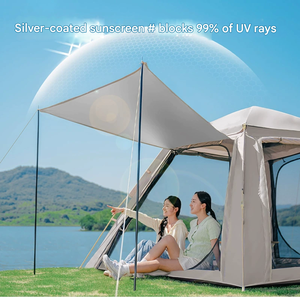 Tenda da Campeggio Pieghevole Portatile per Esterni, Impermeabile, Rinforzata, <span class=keywords><strong>Set</strong></span> Completo di Attrezzatura da Campeggio con Apertura Rapida Automatica - Product Image 2