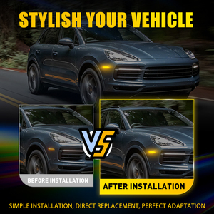 Kit de luces laterales de parachoques LED completas con lente ahumada ámbar Auxito para Porsche Macan 14-24 - Product Image 3