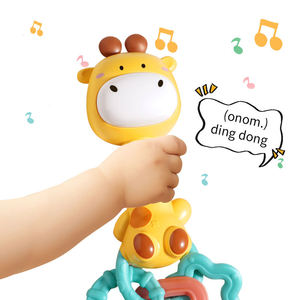 Nouveau jouet musical sensoriel pour nouveau-né : hochet à motif girafe/lapin/ours/lion, jouet de dentition et hochet éducatif précoce pour bébé - Product Image 3