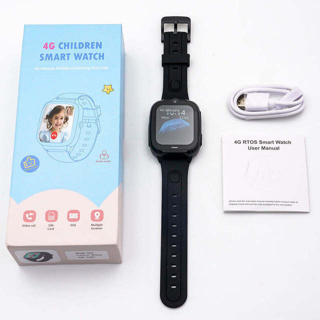 Boys Girls D53 4G Smartwatch, IPS Display, LBS WiFi Location, SOS HD Video Call, 730mAh Battery Compass Waterproof