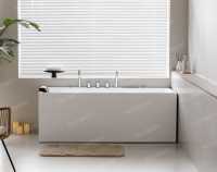 Baignoire autoportante moderne en acrylique pour intérieur avec hydromassage, remous et cascade pour salle de bain