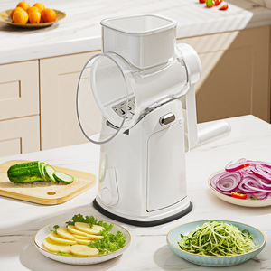 Đa chức năng PP trống rau <span class=keywords><strong>Slicer</strong></span> tay-cranked trái cây/rau công cụ với nhiều đầu lưỡi an toàn Cách sử dụng - Product Image 1