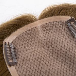 Directo de Fábrica: Topper de Cabello con Malla de Diamantes 5x5 y Base de Seda, 100% Cabello Humano, 4 Clips, Color Marrón Claro en Stock, la Más Alta Calidad - Product Image 3