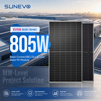 Sunevo 750W 770W 800W 805W BC Solarmodul mit Schwarzem Rahmendesign für Hochwertige Wohnenergie-Speichersystemprojekte
