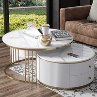 Kunden spezifische moderne Luxus Schlafzimmer Beistell tisch weiß Marmorplatte Gold Metall Nordic Nesting Couch tisch Stein Multifunktion
