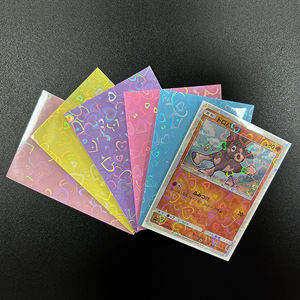 50 Fundas Protectoras para Tarjetas Fotográficas Kpop con Diseño de Corazón Láser Intermitente, Varios Colores, 61x91mm, Fundas Transparentes Holográficas - Product Image 2