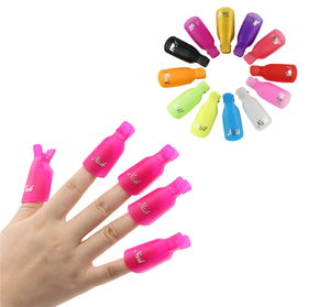 10 clips de plástico <span class=keywords><strong>para</strong></span> tapas de esmalte de <span class=keywords><strong>uñas</strong></span>, <span class=keywords><strong>para</strong></span> manicura, acrílico, removedor de gel, NAT005 - Product Image 1