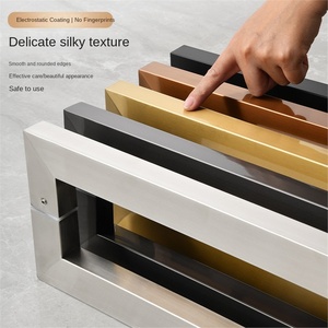 Electroplated Sealed-glaze Stainless Steel <strong>Door</strong> Handlefingerprint-resistant; Glass <strong>Door</strong> Handle; Square-tube <strong>Door</strong> <strong>Knob</strong>; <strong>Door</strong> - Product Image 2