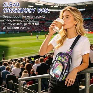 Bolso de pecho deportivo transparente de PVC con cierre de cremallera, diseño colorido, impermeable, para hombre - Product Image 3