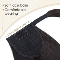 Queue de cheval longue ondulée en cheveux synthétiques, postiche à clipser avec fixation magique, queue de cheval bouclée à enrouler pour femme noire