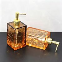 Flacon pompe carré de luxe en verre, rechargeable, pour shampoing et gel douche, idéal pour hôtels et maisons d'hôtes (vente en gros)