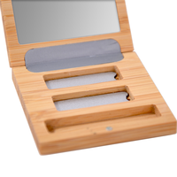 Palette de fard à paupières vide biodégradable écologique durable 3 surligneur d'ombrage fard à joues boîte d'emballage en bambou