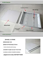 Plafonnier encastré T8/T5 85-265V 60x60 600x600mm 3 ampoules 9W/18W/20W Diffuseur prismatique moderne effet miroir