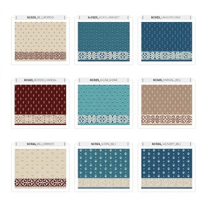 Adiva Mosque Prayer Jacquard Woven Thick Flat Pile <b>Cushioned</b> Jute Backing Modern Floral Polypropylene Wrinkle-Resistant - Product Image 1