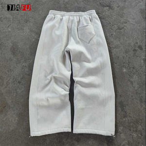 Pantalon de jogging ample et évasé personnalisé pour homme, en coton épais, décontracté, de haute qualité, style vintage - Product Image 4