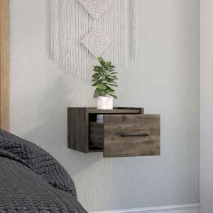 Boa Floating Nightstand Single Drawer Dark Brown <b>Wall</b> Mounted Bedroom <b>Storage</b> Drawer - Product Image 4