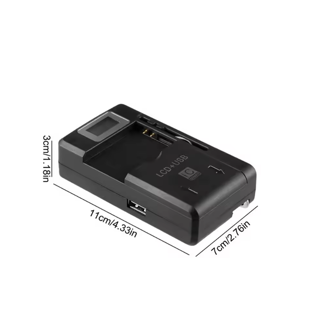 ZTLEKE Universal Camera Battery Charger with LCD Display Smart Eco-Friendly Black Small Travel Wall Charger 5.1V/2.1A Output