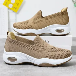 <span class=keywords><strong>JOYTIME</strong></span> Chaussures de course d'été pour femmes, décontractées, respirantes, à semelle épaisse en PVC, à enfiler, en tissu Fly-Knit, avec amorti et styles rehaussants - Product Image 4