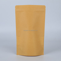 Vente en gros de sacs zip-lock en papier kraft brun avec logo personnalisé pochette zip-lock avec fenêtre