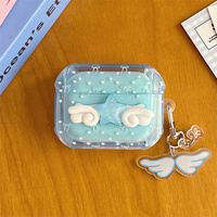 Étui en silicone pour écouteurs Apple Airpods 4 Pro 2 3 avec motif ailes d'ange mignonnes, nœud, étoiles, breloques DIY, anneau et motifs d'amour