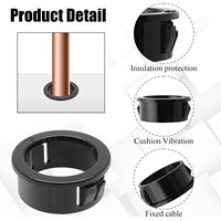 SB-25 Pasacables de nailon negro con cierre a presión, protectores de montaje redondos para cables y mangueras