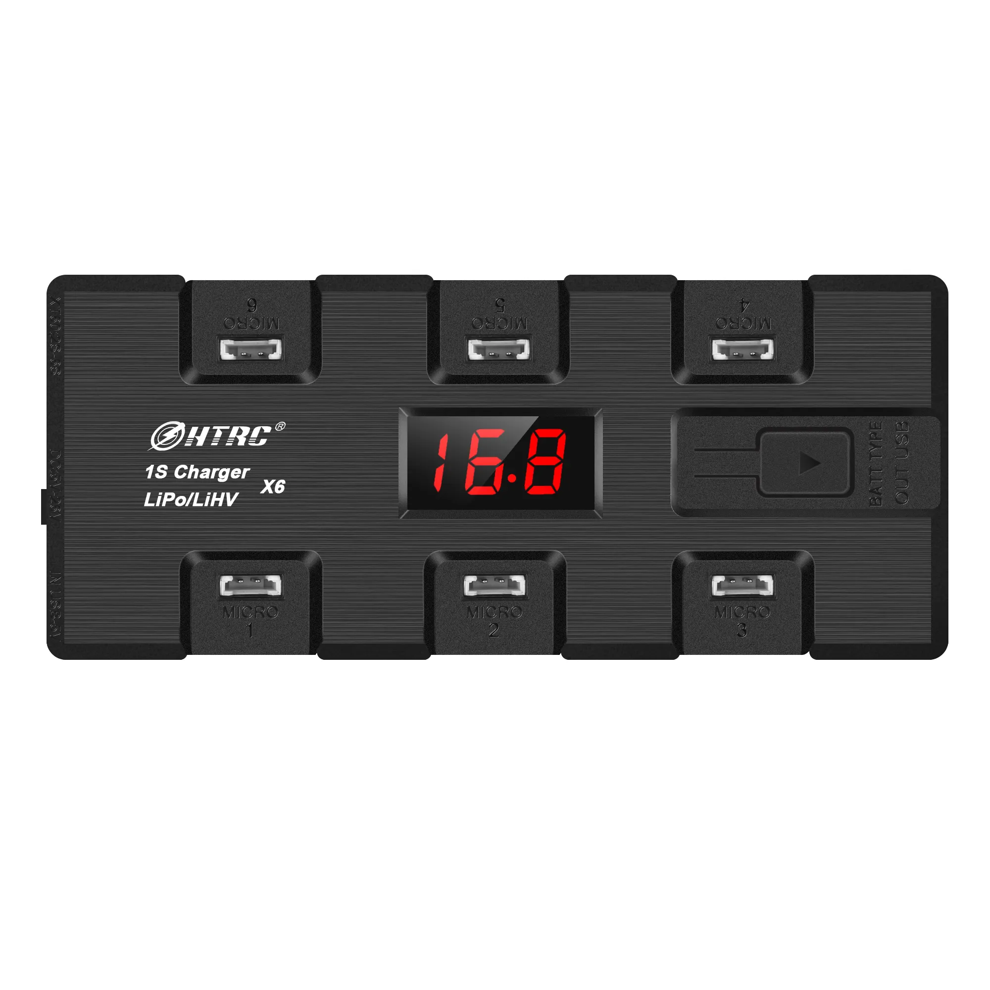 Trending Product HTRC X6 1S RC Toy Lipo Lihv Battery Balance Charger 6 Channels 3 Input types LED Digital Tube Display