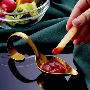 Cuillère à sauce en acier inoxydable 304, cuillère à assaisonnement à long manche, cuillère à huile à bec de canard, ustensile de cuisine, outil de décoration de gâteaux - Product Image 6