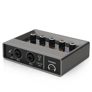 Interface audio USB, <span class=keywords><strong>2</strong></span> entrées XLR, carte son, alimentation fantôme 48V, enregistrement d'instruments et de micros, PC, Mac, diffusion en direct, fabrication industrielle - Product Image 1