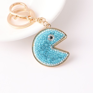 Porte-clés pendentif de sac pour couple <span class=keywords><strong>Pac</strong></span>-<span class=keywords><strong>Man</strong></span> en alliage de zinc incrusté de diamants, style <span class=keywords><strong>dessin</strong></span> <span class=keywords><strong>animé</strong></span>, mignon, euro-américain, cadeau, vente en gros - Product Image 6