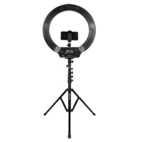 Kit d'éclairage annulaire professionnel AFI 19 pouces pour studio photo, beauté, photographie de téléphone, éclairage annulaire LED avec trépied et télécommande