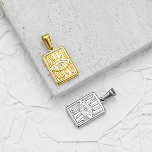 Olivia Silver Moon Snake Pole Star Meadow <span class=keywords><strong>Tarot</strong></span> Zodiac Charm Collection Joyería chapada en oro Diamond Eye Charm Pendent - Product Image 3