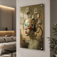 Impression acrylique de 4,5 mm d'épaisseur, 40x60 cm, art mural moderne HD UV sur le thème de la science-fiction rétro-futuriste, pour la décoration de la maison, du bureau ou de la galerie