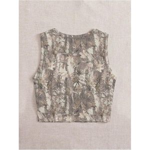เสื้อกล้ามลายพรางสำหรับผู้หญิงของ FOXA เสื้อครอปแขนกุดคอกลม เสื้อผ้าฤดูร้อน - Product Image 3