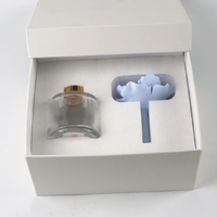 Diffuseur de parfum en verre 50 ml avec bâtonnets, coffret cadeau, diffuseur d'huiles essentielles en céramique parfumée avec fleur en porcelaine pour aromathérapie