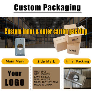 UL514A ฝาโลหะสี่เหลี่ยมขนาด<span class=keywords><strong>4x2</strong></span><span class=keywords><strong>นิ้ว</strong></span>รู35มม. สำหรับเต้าเสียบแผ่นผนังช่องเดียวฝาครอบ1.40" - Product Image 5