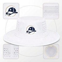Casquette de sport en caoutchouc personnalisée avec logo, imperméable, à trous découpés au laser, patch 3D en relief, pour la pêche et les activités de plein air