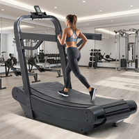 Equipo de Entrenamiento para Gimnasio, Máquina de Ejercicio Cardiovascular, Caminadora Curva, Caminadora Confortable con Inclinación