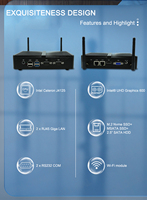 Mini PC EGLOBAL Económico con CPU Celeron J4125, 2LAN, 4USB, 2COM, 1VGA, 1HD, Sin Ventilador, Barebone