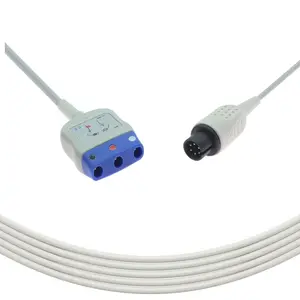 Compatible for Contecs CMS 6800/CMS 9000 ECG Trunk Cable 3 leads AHA ECG trunk cable for hospital use