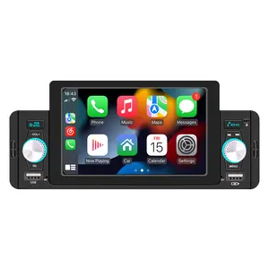 Bestree 2023 hot sale single 1 din 5 inch HD car radio player mp5 carplay with dual USB android auto mirror link carplay