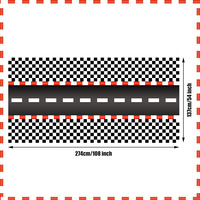Nappe jetable à carreaux MM Racing en PE, thème voiture noir et blanc, pour décorations de fête d'anniversaire d'enfants, direct usine