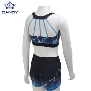 Abbigliamento sportivo su misura sublimazione schienale <span class=keywords><strong>Cheerleading</strong></span> corto e reggiseno - Product Image 2