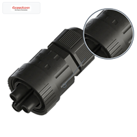 Conector de Cable IP68 de 3 Pines, 17.5A, 450V CA, Hembra, Montaje en Cable, Redondo, PA66 30%GF, Aleación de Cobre con Recubrimiento de Níquel para Iluminación Arquitectónica