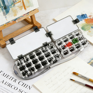 <span class=keywords><strong>Caja</strong></span> de Paleta de <span class=keywords><strong>Acuarelas</strong></span> XinyiArt, <span class=keywords><strong>Caja</strong></span> de Paleta de Pintura de 12/18 Compartimentos, Hermética y a Prueba de Fugas, Estuche de Paleta de Viaje para <span class=keywords><strong>Acuarelas</strong></span>, Acrílicos y Óleo - Product Image 1