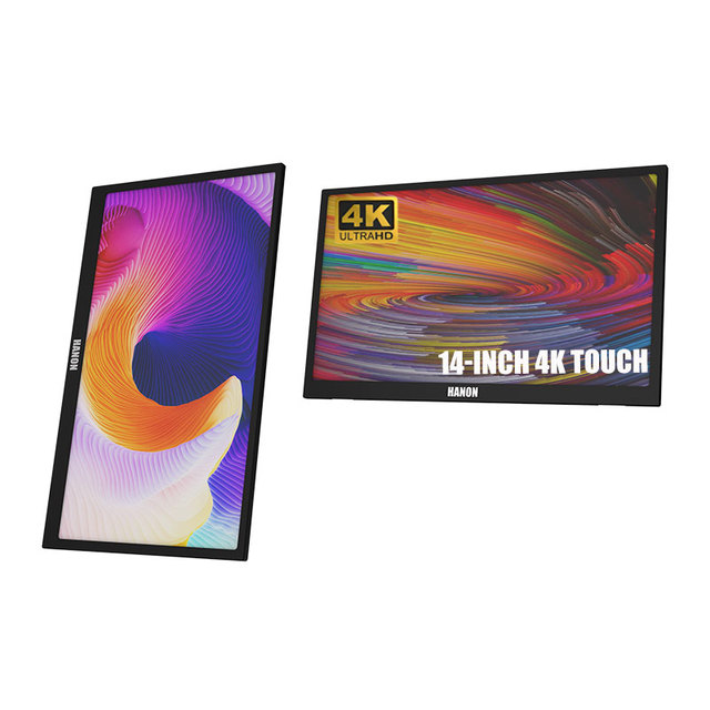 4K Portable Monitor 14 Inch Touch Screen Dual Monitor with Speaker Ultra Slim IPS Display for Laptop and PC GAME Device