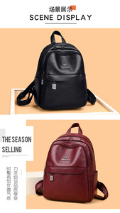 Luxury Pu Leather Women <b>Backpack</b> Vintage Style Lady Travel Shoulders <b>Backpack</b> Girl <b>School</b> Bag Female Leather <b>Backpack</b> - Product Image 4