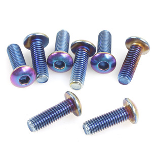 สกรูพวงมาลัยรถ M5X0.8หัวกลมสแตนเลสสตีลยาว19มม. สีเขียวน้ำเงิน QRF022 - Product Image 2