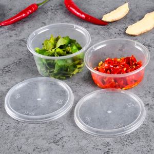 Vasos de Plástico Desechables de 1 Onza/25 ml con Tapas para Salsas y Aderezos, Ideales para Campamentos y Restaurantes, Opciones de 4 Onzas, Precio de Fábrica Económico - Product Image 1