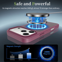 Coque de téléphone magnétique mate 2-en-1 en TPU rigide et PC, protection antichute, longue durée, sans sensation grasse, aimant puissant N52 pour iPhone 18 17 16 Pro Max